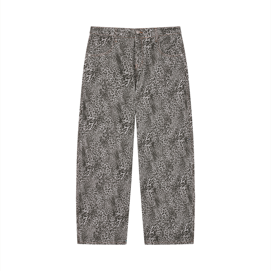 Vintage Wash Leopard Jeans