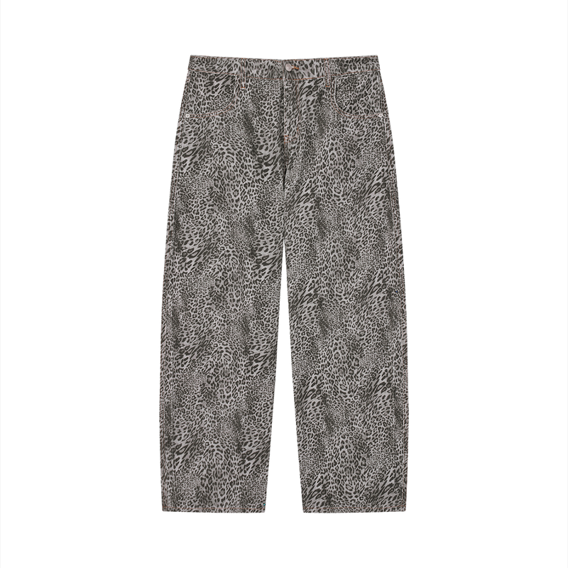 Vintage Wash Leopard Jeans